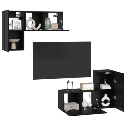 Conjunto De Mueble De Tv Madera De Ingeniería