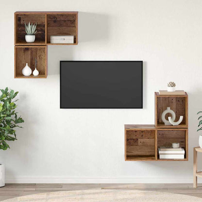 Conjunto De Mueble De Tv 4 Pcs Roble Artesanal