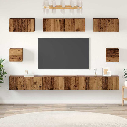 Conjunto De Mueble De Tv 8 Pcs Roble Artesanal