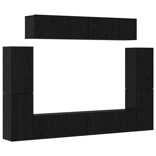 Conjunto De Mueble De Tv 8 Pcs Madera Contrachapada