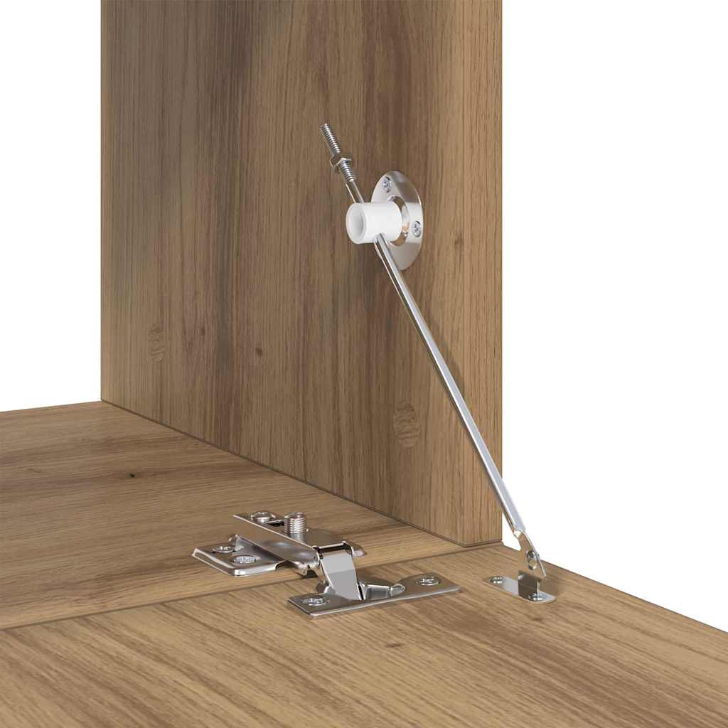 Conjunto De Mueble De Tv Con Cajón 4 Pcs Roble Artesanal