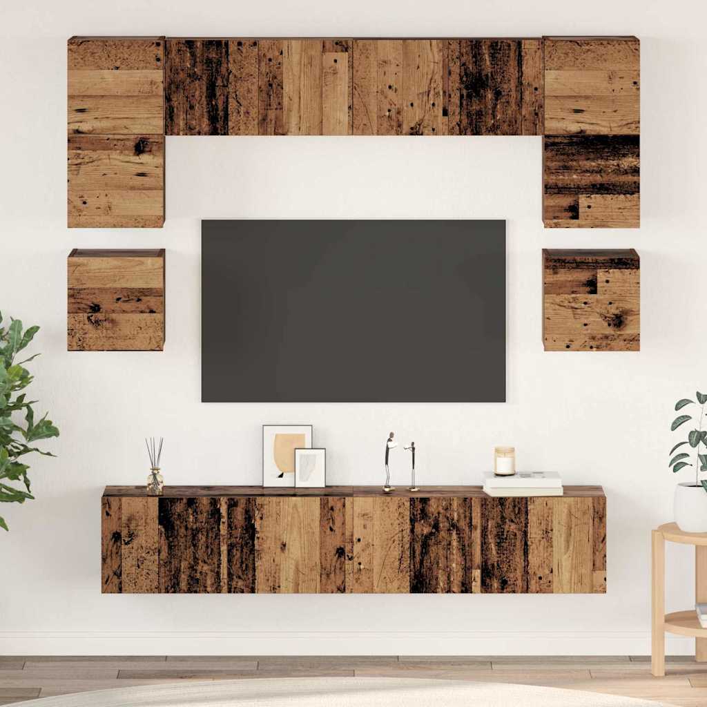 Conjunto De Mueble De Tv 8 Pcs Roble Artesanal