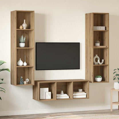 Conjunto De Mueble De Tv 3 Pcs Roble Artesanal