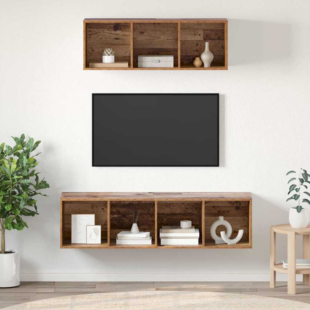 Conjunto De Mueble De Tv 2 Pcs Madera Contrachapada