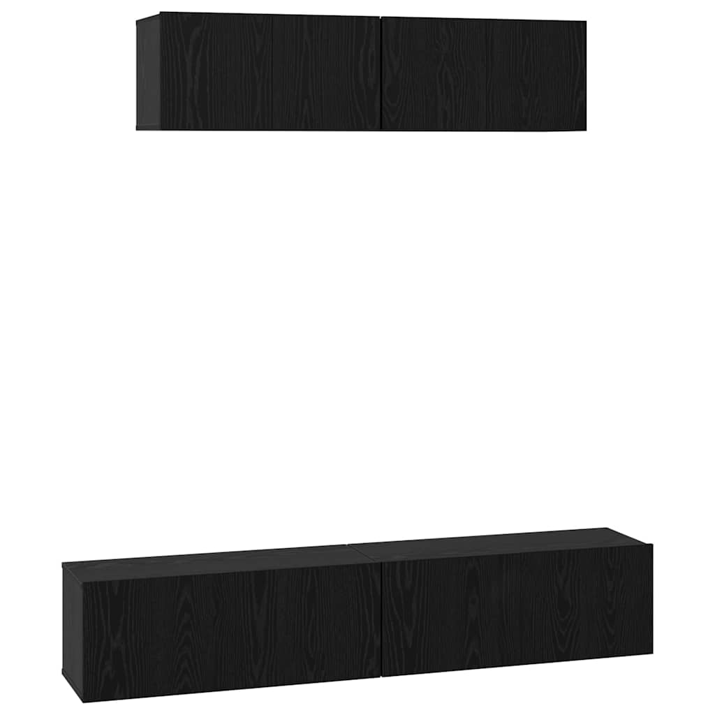 Conjunto De Mueble De Tv 4 Pcs Madera De Ingeniería