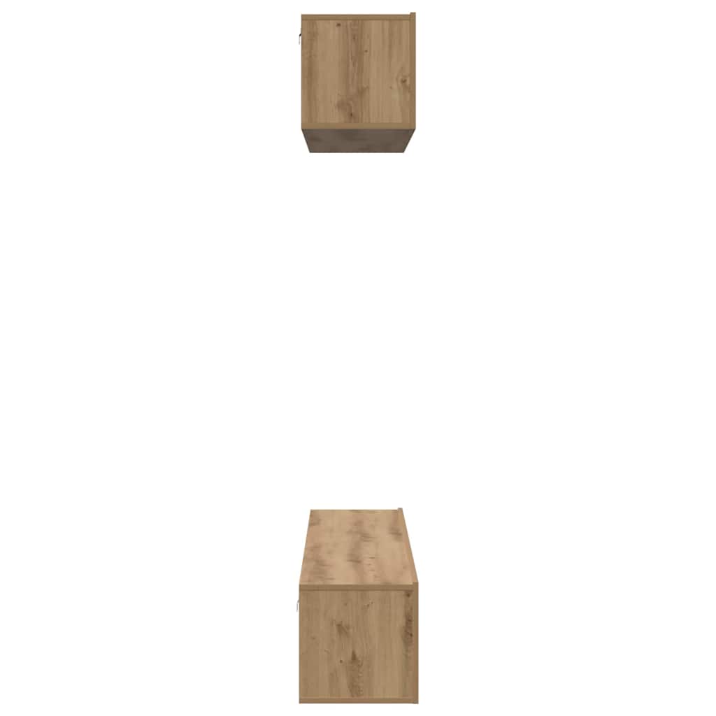 Conjunto De Mueble De Tv 4 Pcs Roble Artesanal