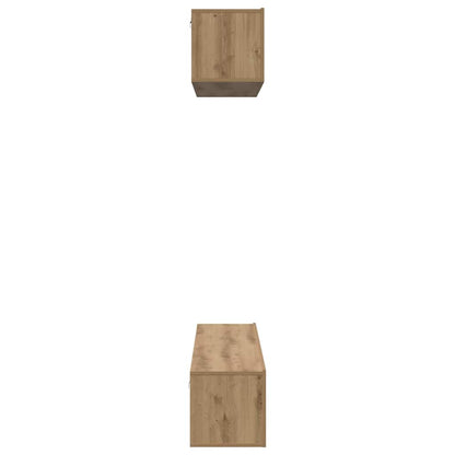 Conjunto De Mueble De Tv 4 Pcs Roble Artesanal
