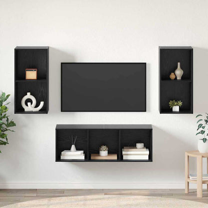 Conjunto De Mueble De Tv 3 Pcs Madera Contrachapada