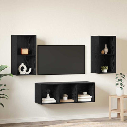 Conjunto De Mueble De Tv 3 Pcs Madera Contrachapada