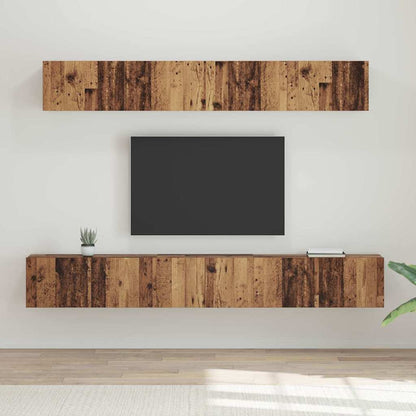 Conjunto De Mueble De Tv Montaje En La Pared 5 Pcs