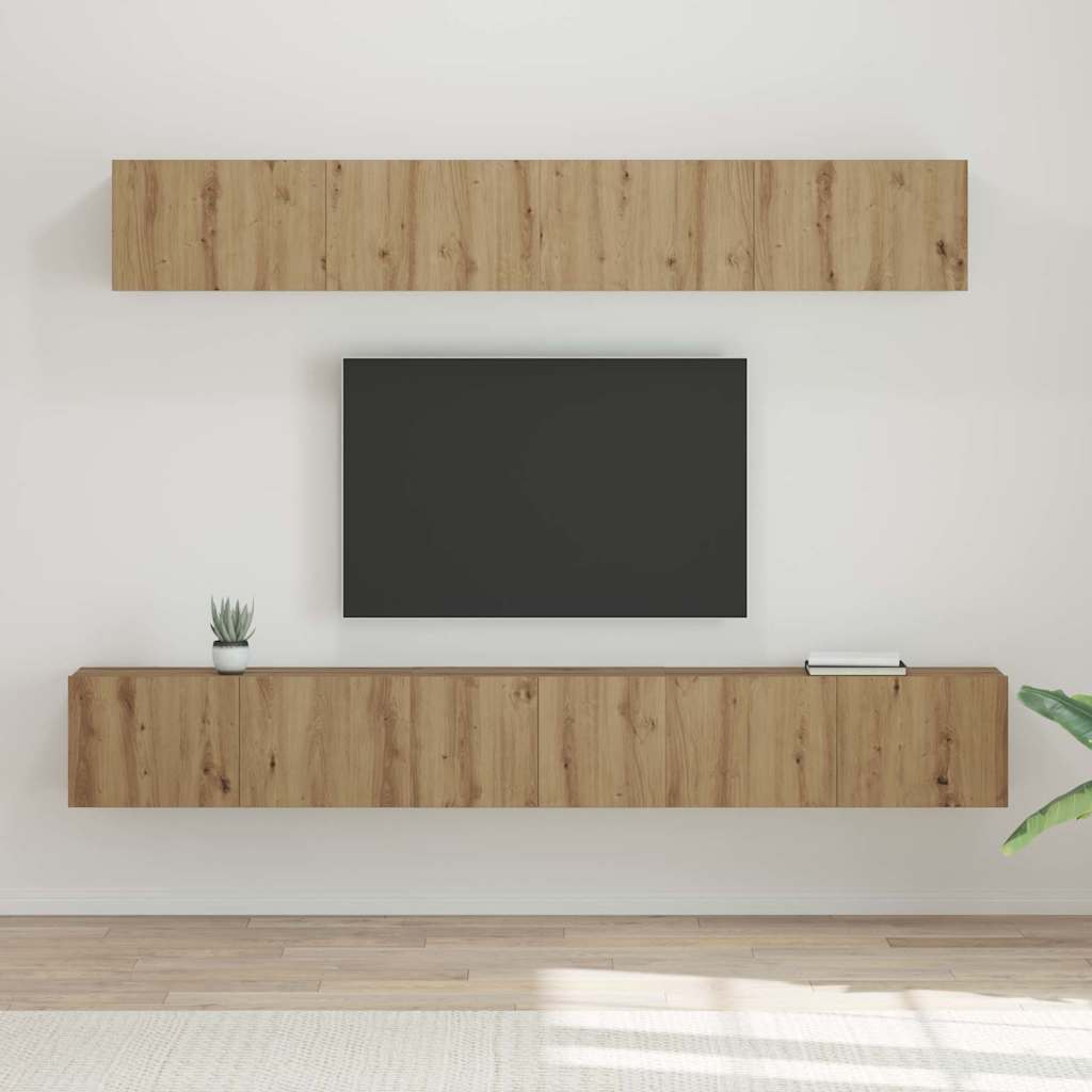 Conjunto De Mueble De Tv Montaje En La Pared 5 Pcs