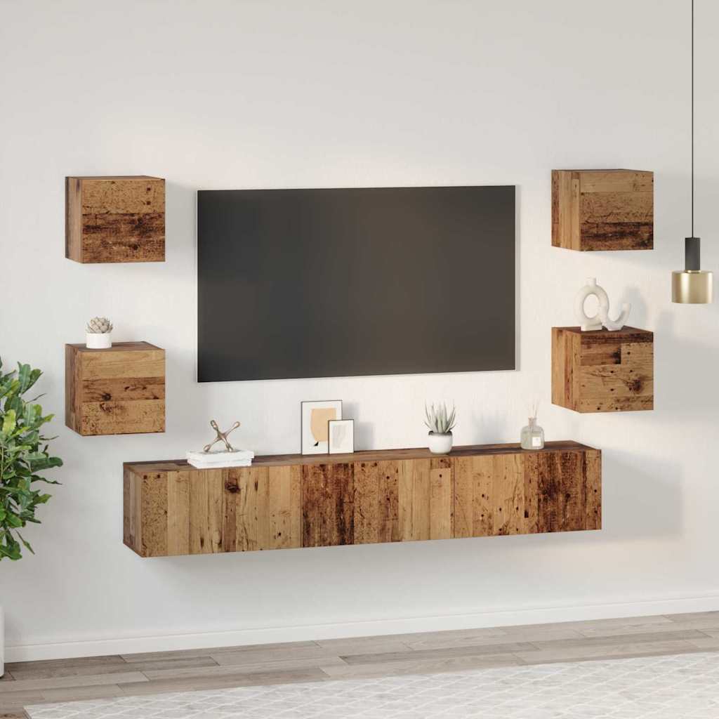 Conjunto De Mueble De Tv 7 Pcs