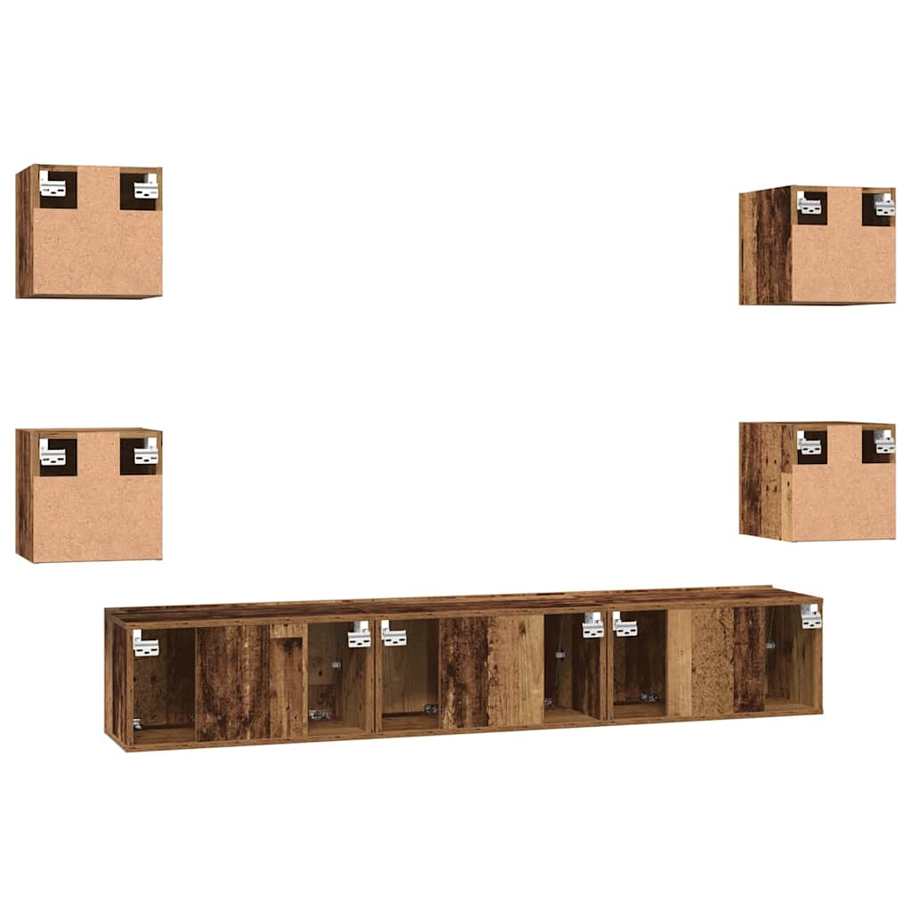 Conjunto De Mueble De Tv 7 Pcs