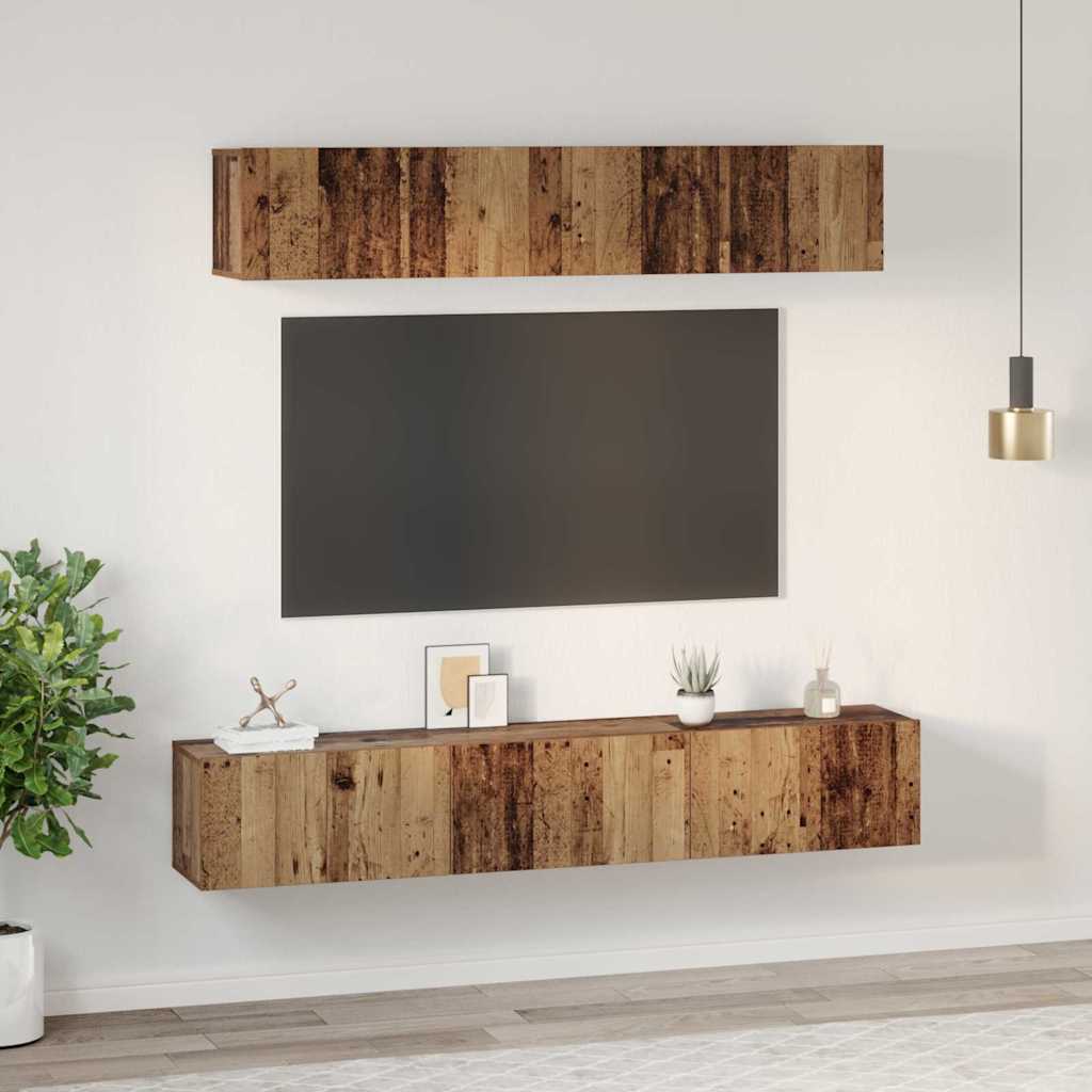 Conjunto De Mueble De Tv Montaje En La Pared 5 Pcs