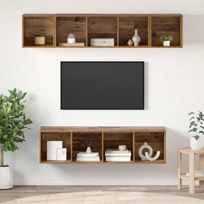 Conjunto De Mueble De Tv 4 Pcs Roble Artesanal