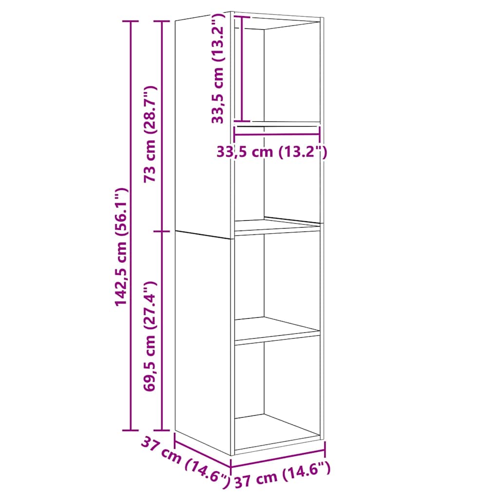 Conjunto De Mueble De Tv 4 Pcs Roble Artesanal