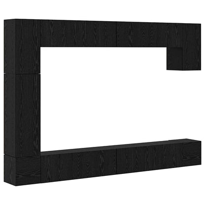 Conjunto De Mueble De Tv 9 Pcs Madera Contrachapada
