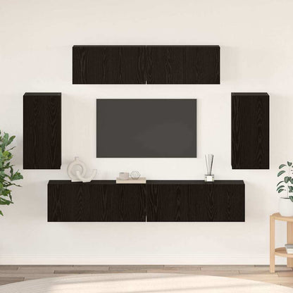 Conjunto De Mueble De Tv 6 Pcs Madera Contrachapada