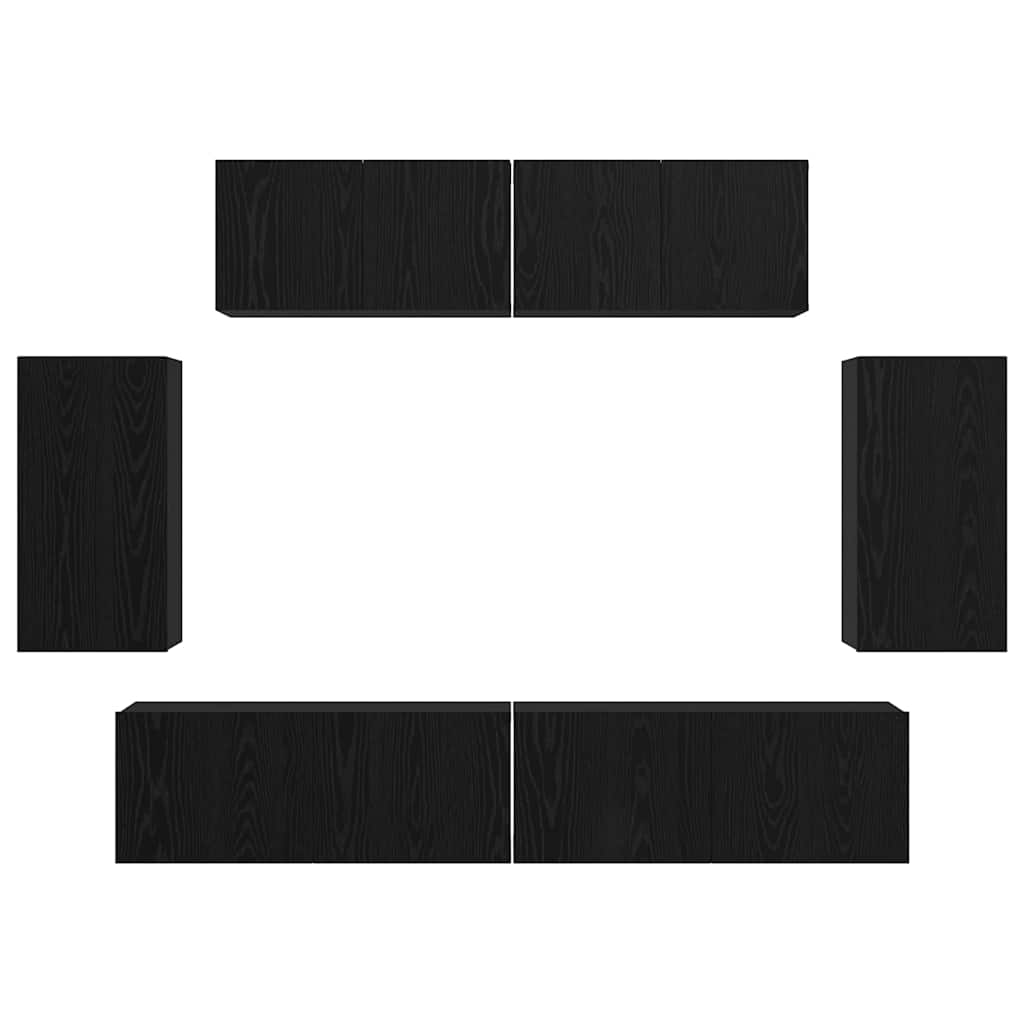 Conjunto De Mueble De Tv 6 Pcs Madera Contrachapada