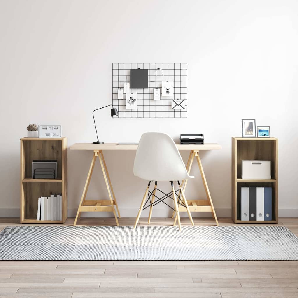 Conjunto De Mueble De Tv 2 Pcs Roble Artesanal 37 X 35 X 107Cm