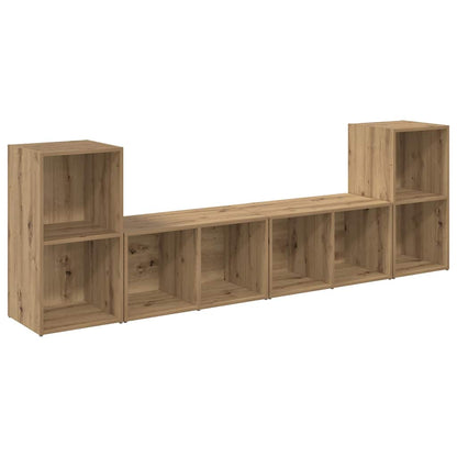 Conjunto De Mueble De Tv 4 Pcs Roble Artesanal 37 X 37 X 72 Cm