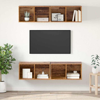 Conjunto De Mueble De Tv 4 Pcs Roble Artesanal 37 X 37 X 72 Cm