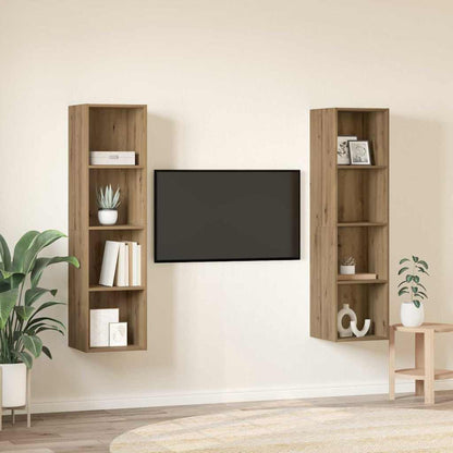 Conjunto De Mueble De Tv 2 Pcs Marrón 37 X 37 X 142,5 Cm