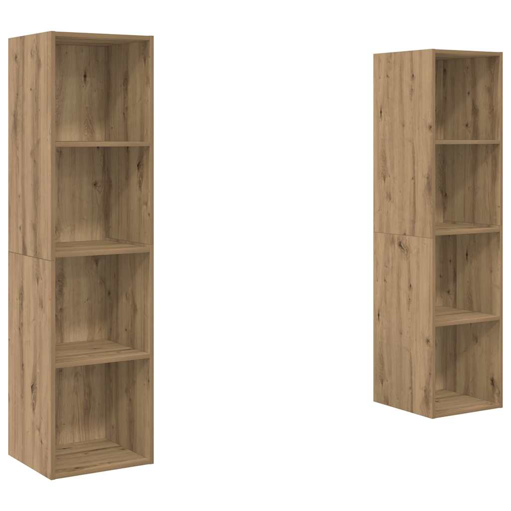 Conjunto De Mueble De Tv 2 Pcs Marrón 37 X 37 X 142,5 Cm