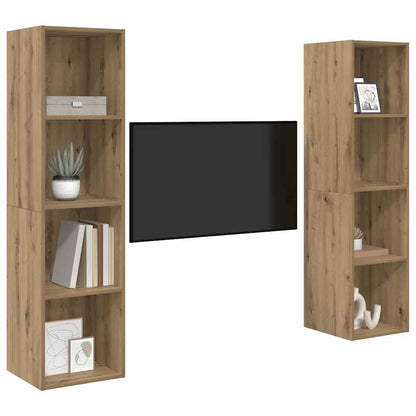 Conjunto De Mueble De Tv 2 Pcs Marrón 37 X 37 X 142,5 Cm