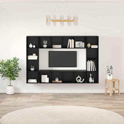 Conjunto De Mueble De Tv 4 Pcs Marrón 37 X 37 X 142,5 Cm