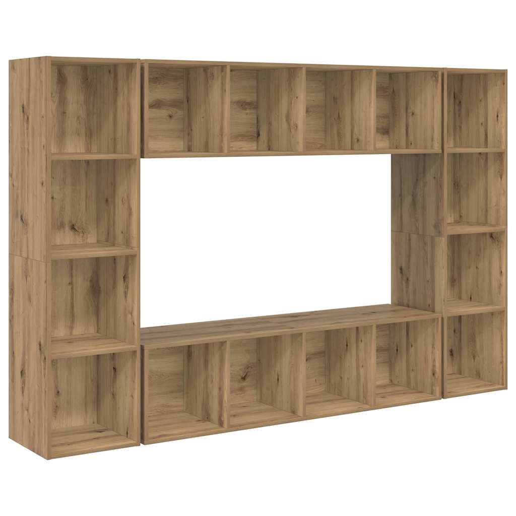 Conjunto De Mueble De Tv 4 Pcs Marrón 37 X 37 X 142,5 Cm