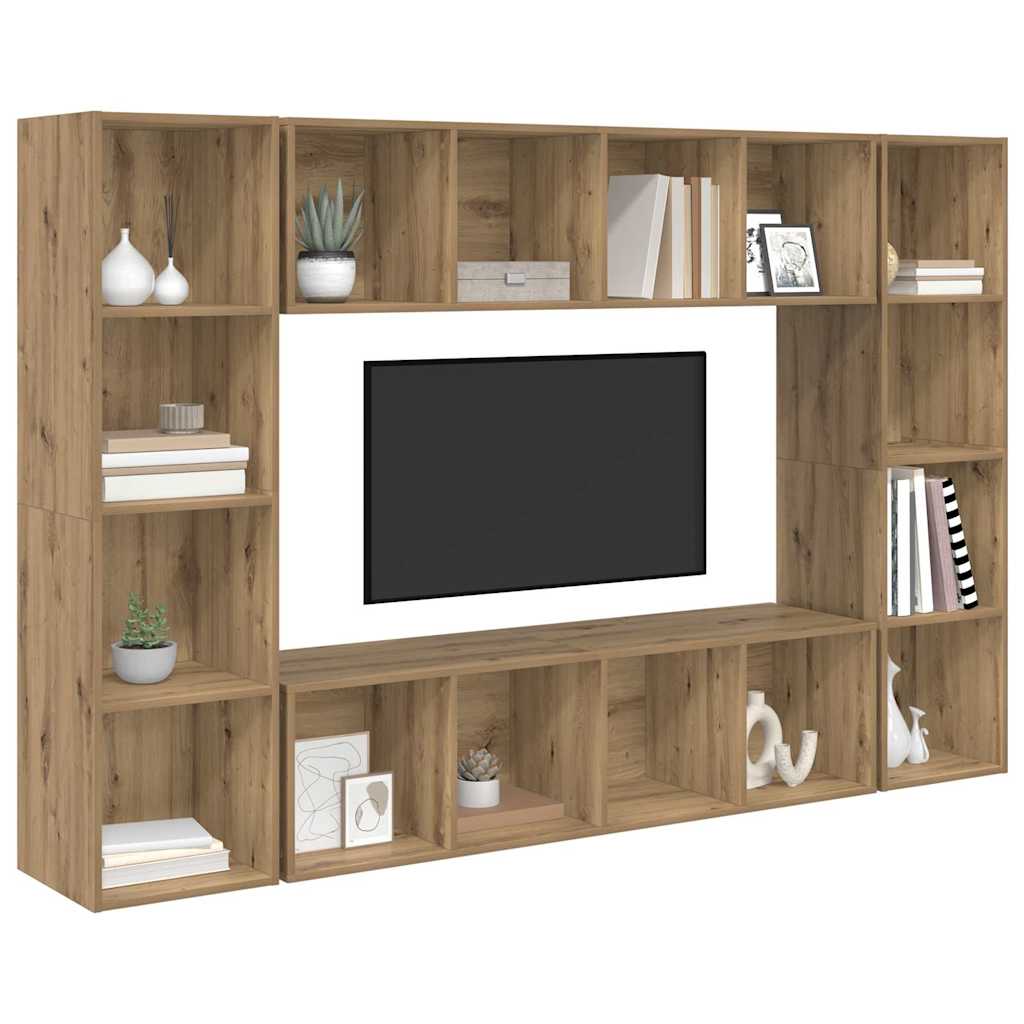 Conjunto De Mueble De Tv 4 Pcs Marrón 37 X 37 X 142,5 Cm
