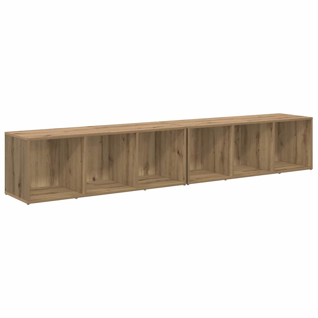 Conjunto De Mueble De Tv 2 Pcs Roble Artesanal 37 X 35 X 107Cm