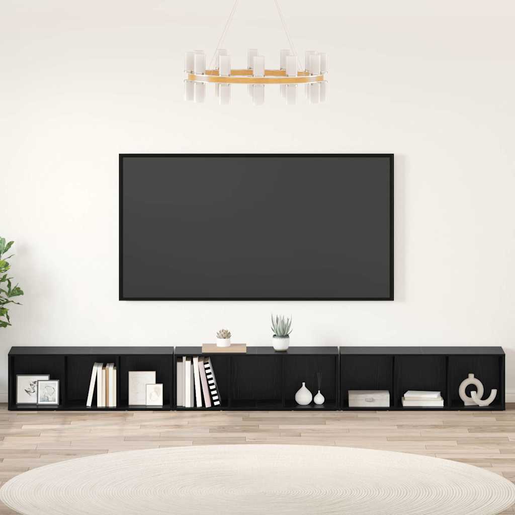Conjunto De Mueble De Tv 3 Pcs Roble Artesanal 37 X 35 X 107 Cm