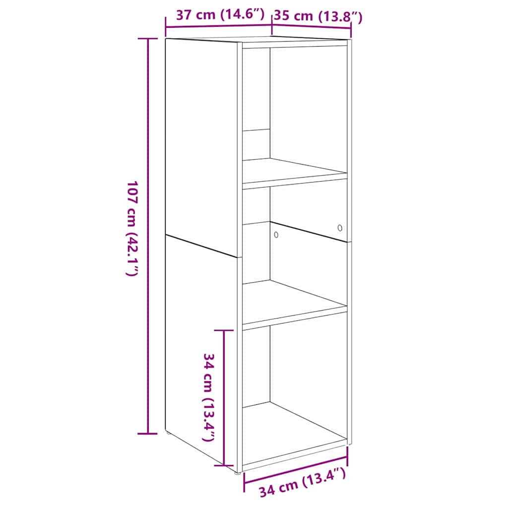 Conjunto De Mueble De Tv 3 Pcs Roble Artesanal 37 X 35 X 107 Cm