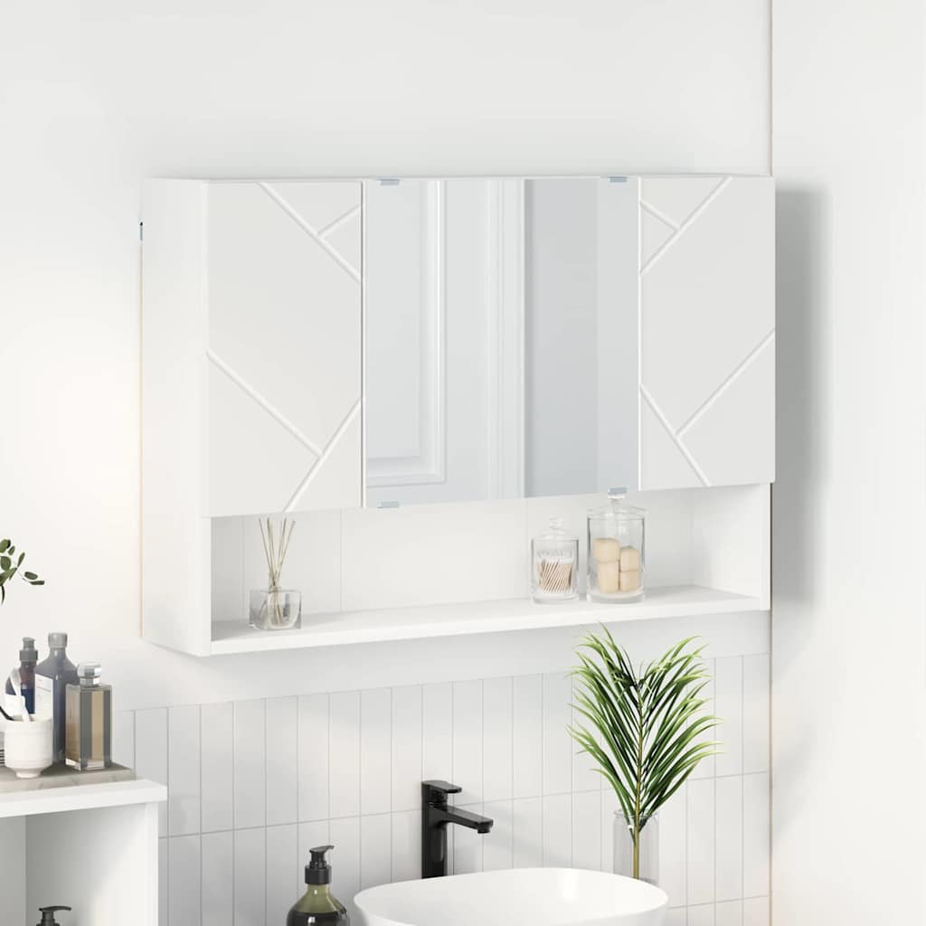 Armario Con Espejo 80 X 17 X 55 Cm Madera De Ingeniería
