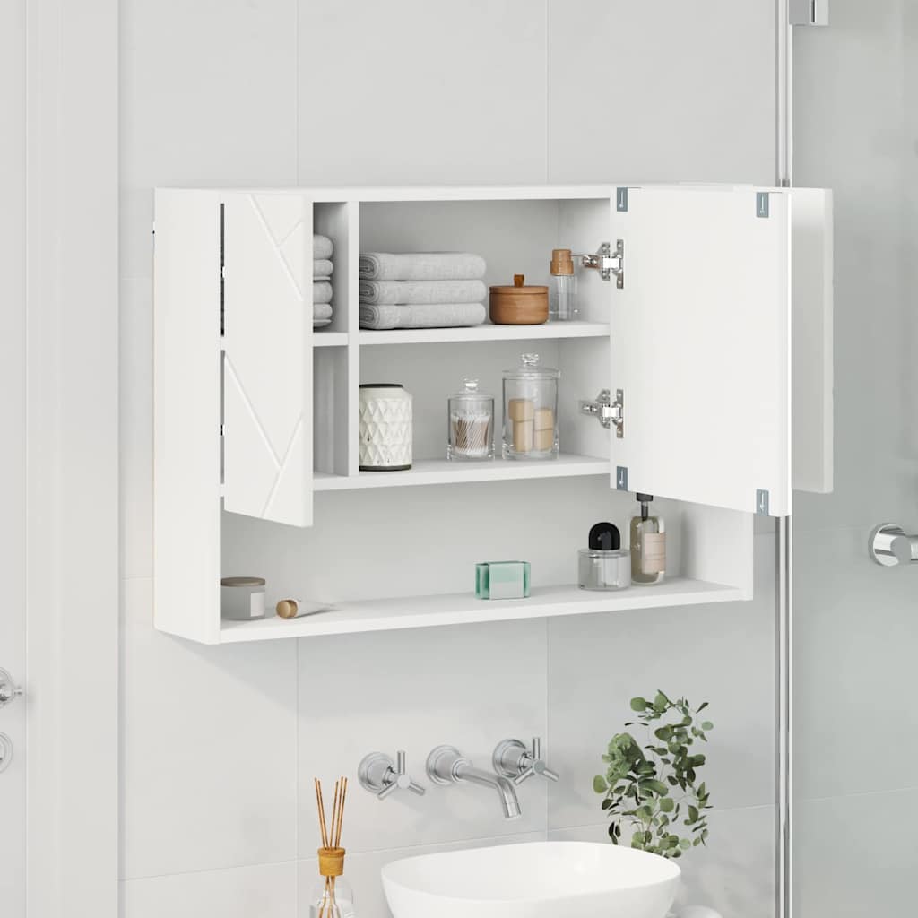Armario Con Espejo 80 X 17 X 55 Cm Madera De Ingeniería