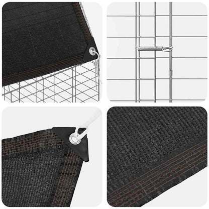 Jaula Para Pollos 2 Pcs Plateado 600 X 100 X 210 Cm