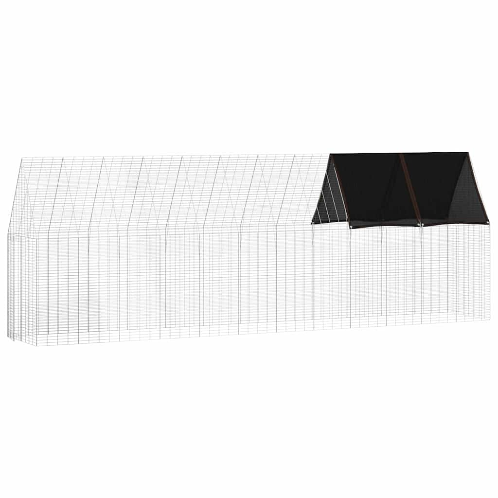 Jaula Para Pollos 2 Pcs Plateado 600 X 100 X 210 Cm