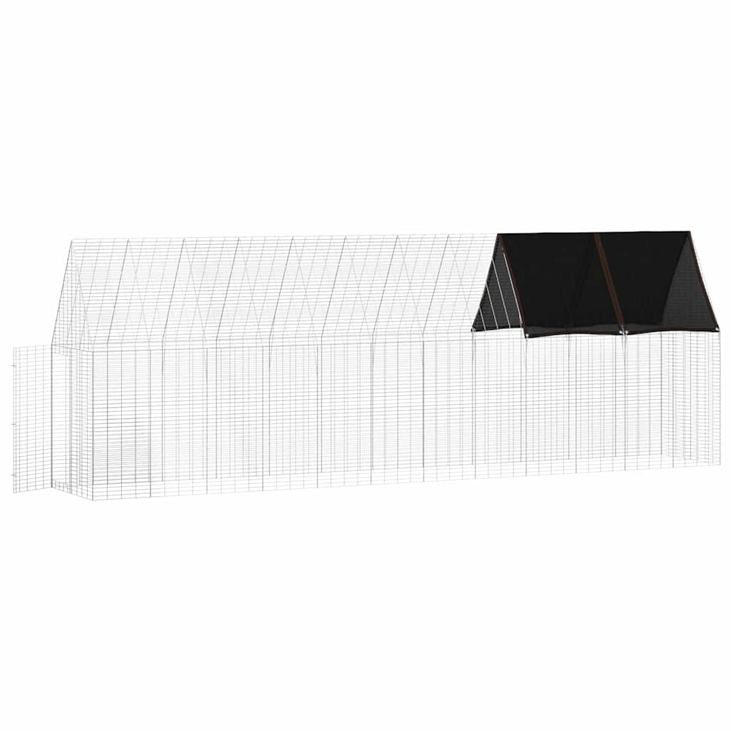 Jaula Para Pollos 2 Pcs Plateado 600 X 100 X 210 Cm