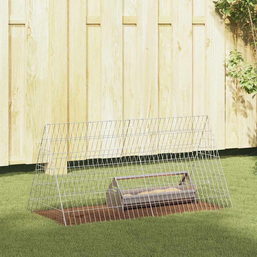 Jaula Para Pollos Plateado 430 X 100 X 85 Cm Acero Galvanizado