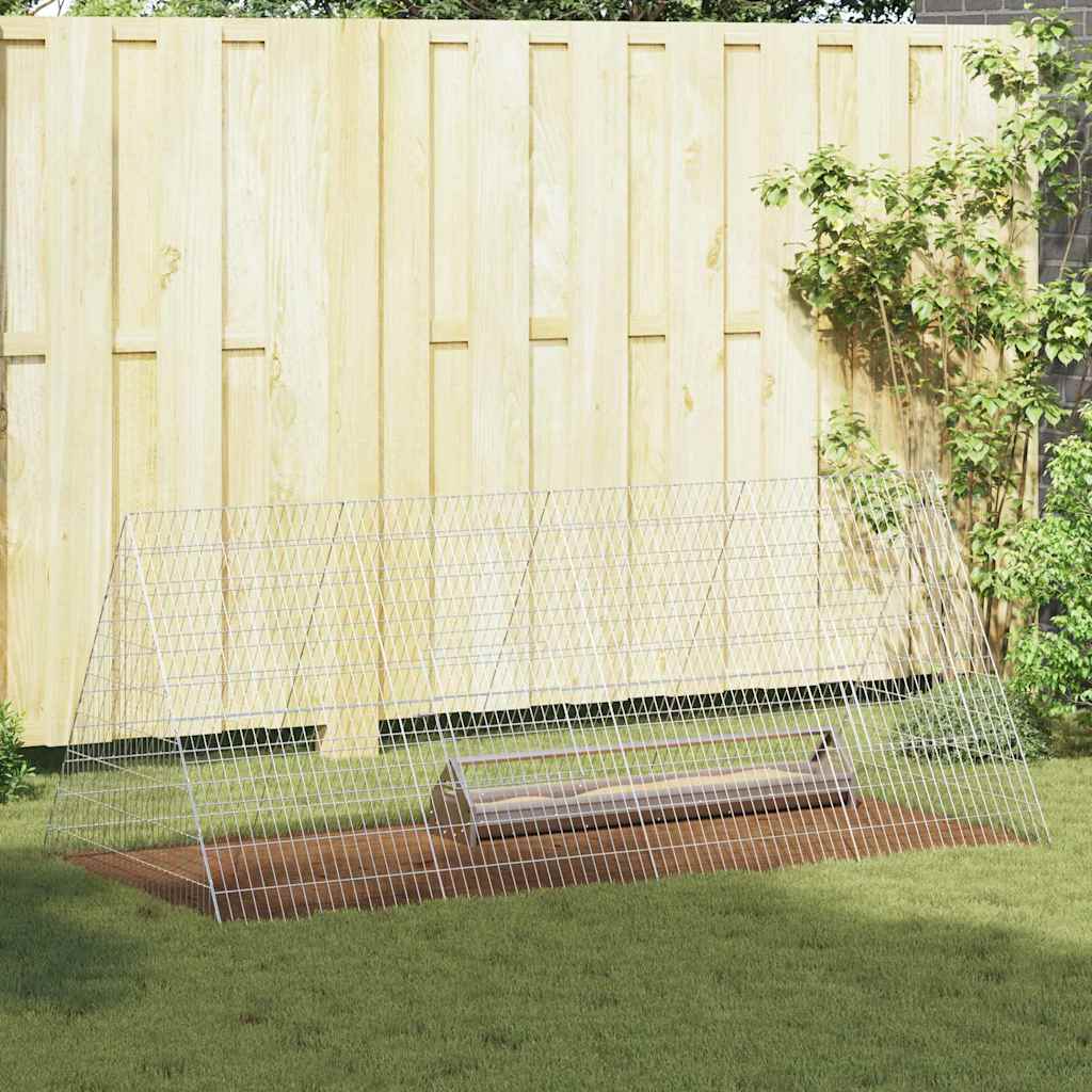 Jaula Para Pollos Plateado 430 X 100 X 85 Cm Acero Galvanizado