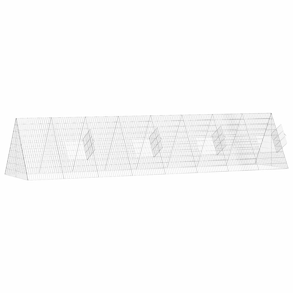 Jaula Para Pollos Plateado 430 X 100 X 85 Cm Acero Galvanizado