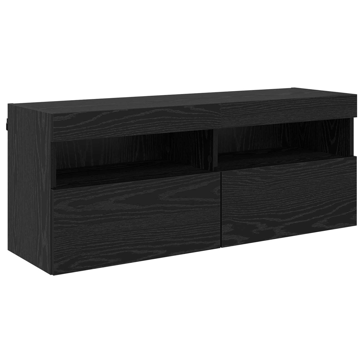 Conjunto De Mueble De Tv En La Pared Con Luces Led 7 Pcs