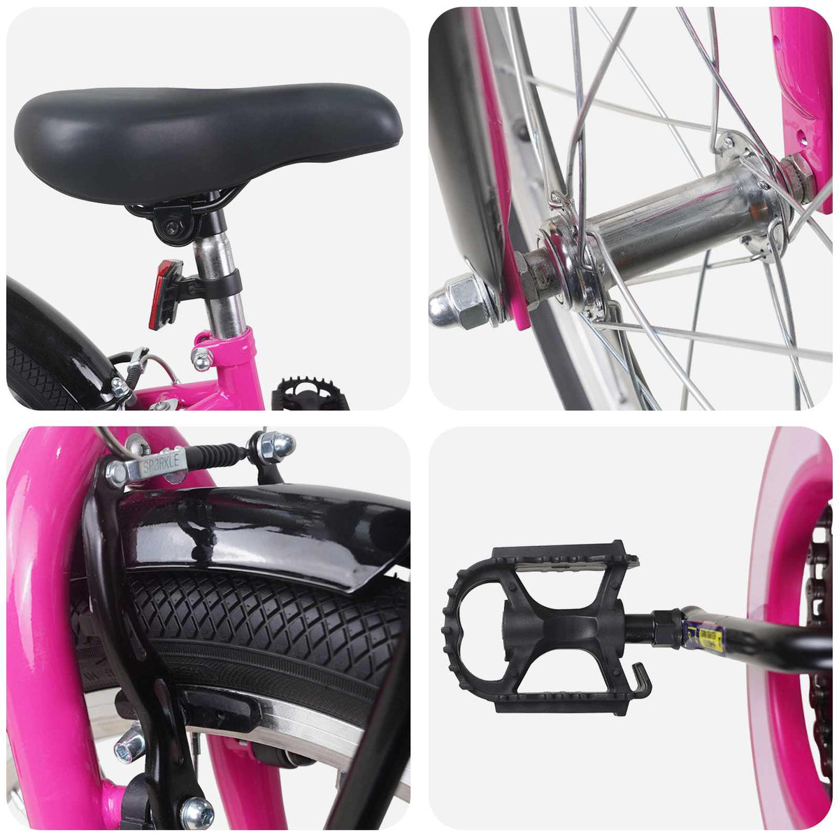 Bicicleta Infantil Para 6-11 Años Negro Rosa