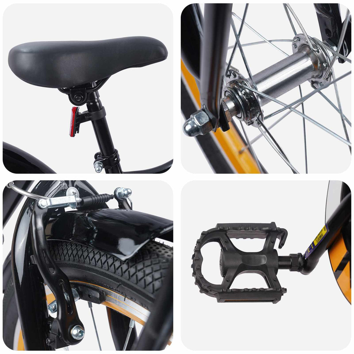 Bicicleta Infantil Para 6-11 Años Naranja Negro