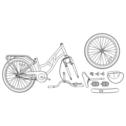 Bicicleta Infantil Para 8-12 Años Oscuro