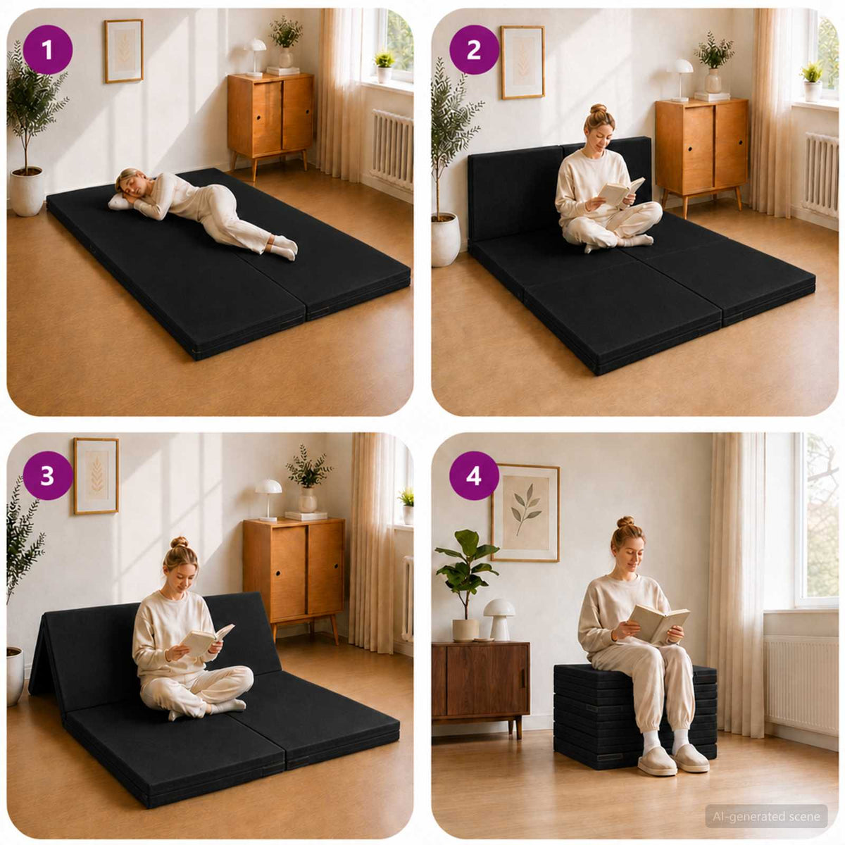 Sofá Cama Plegable 140 X 67 X 15 Cm