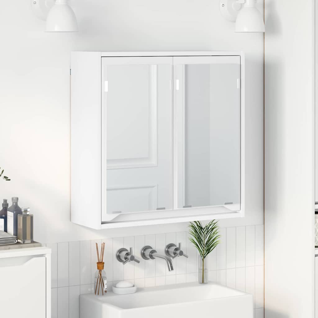 Armario Con Espejo De Baño 60 X 20 X 60 Cm Madera Contrachapada