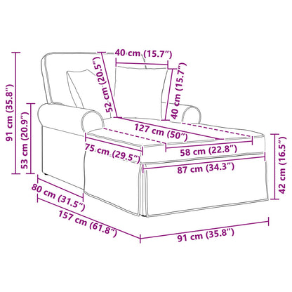 Chaise Lounge Con Falda 3 Uds. Tela 91 X 157 X 91 Cm